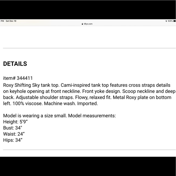 NWT Roxy Shifting Sky Tank Top - Picture 6 of 7